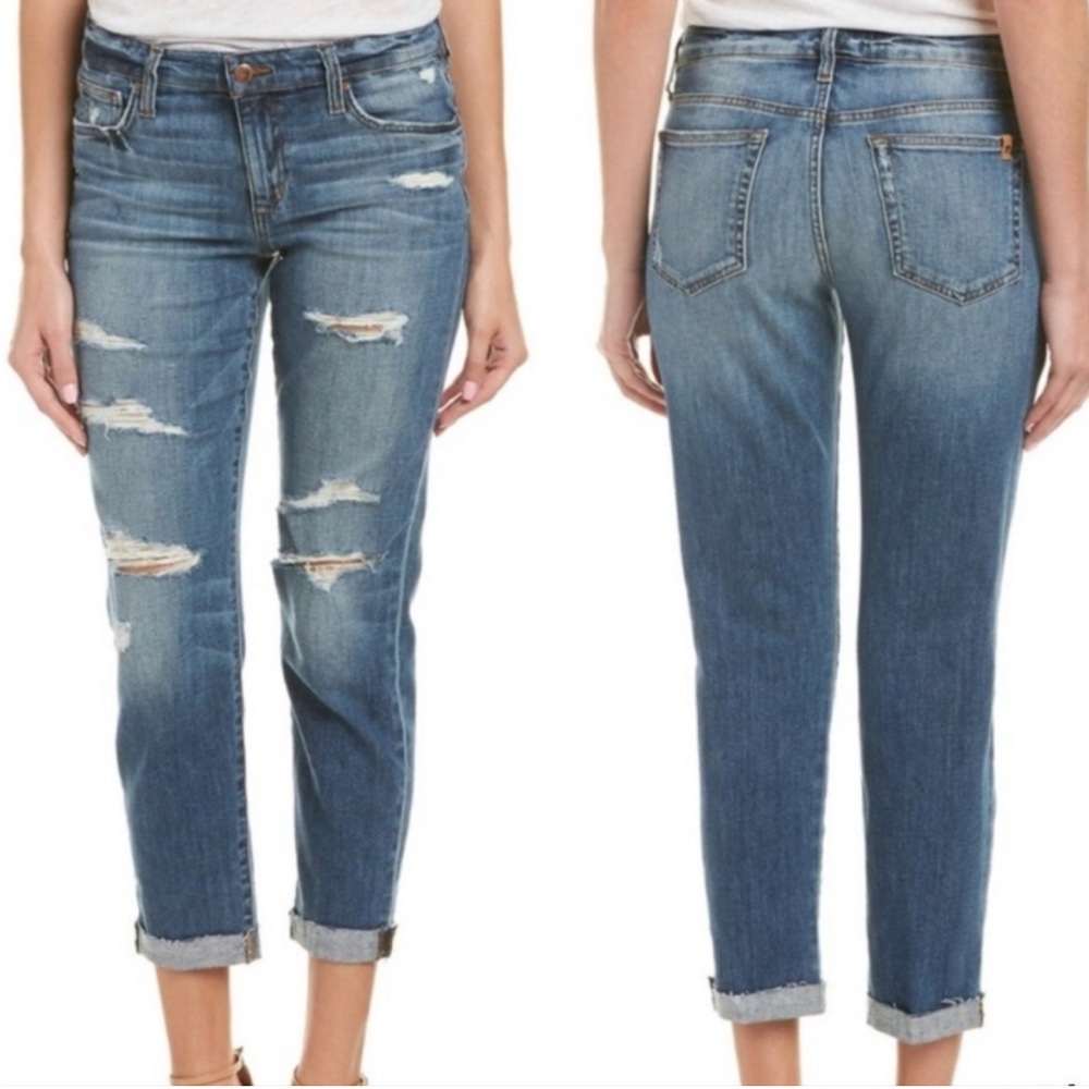 Joe’s Jeans Slim Crop Kency Destroyed Ripped Boyfriend Jeans TADKEC5549 Size 31